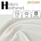 Jinchan Ivory Curtains For Living Room Bedroom Linen Textured Curtains 90 Inches Long Farmhouse Country Curtains Casual Weave Ba