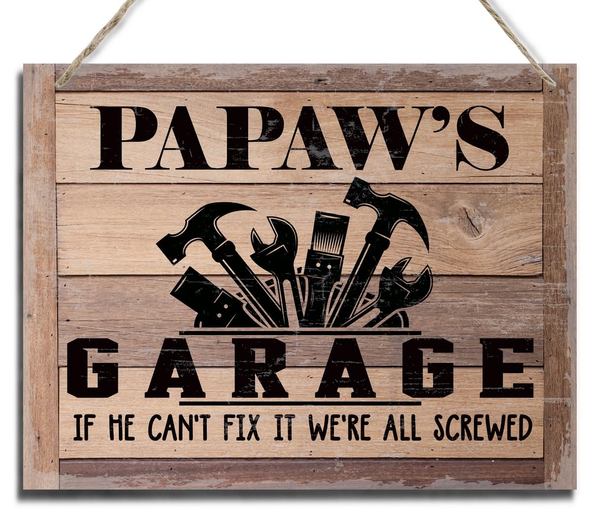 Rustic Sign, Fathers Day Gift, Dads Gift, Grandpas Gift, Decor Hanging Wood Signs, Printed Wood Wall Art Sign, Papaws Garage