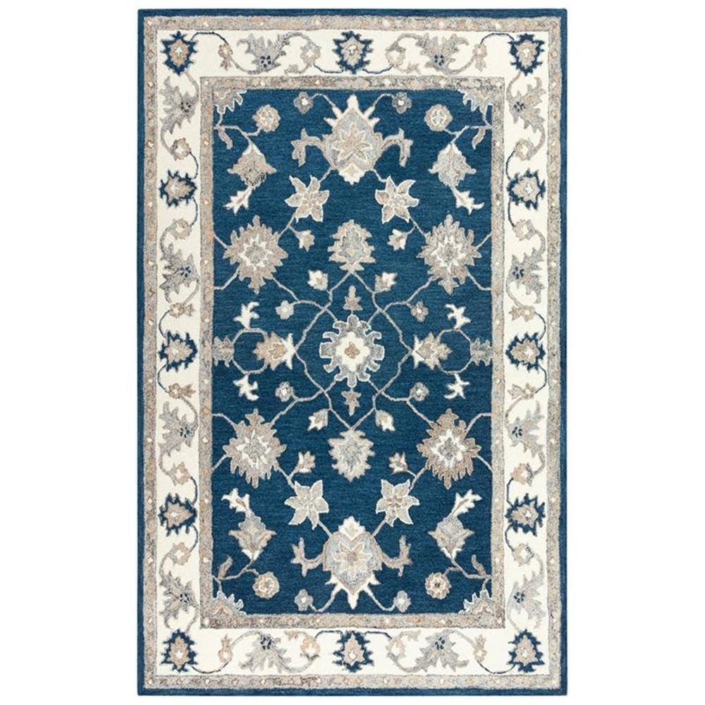 Rizzy Home Alora Decor Spirit 7'6" X 9'6" Classical Navy/Ivory Hand Tufted Area Rug