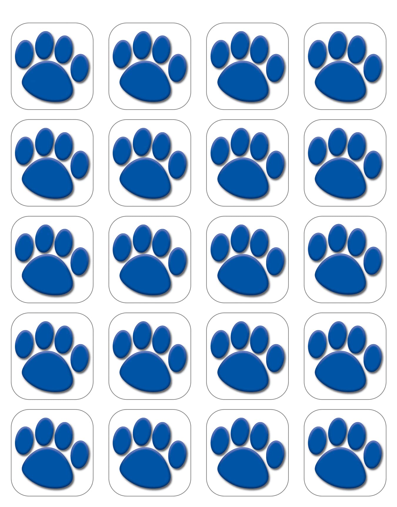 Teacher Created Resources, 120 Blue Paw Prints Stickers (5747)