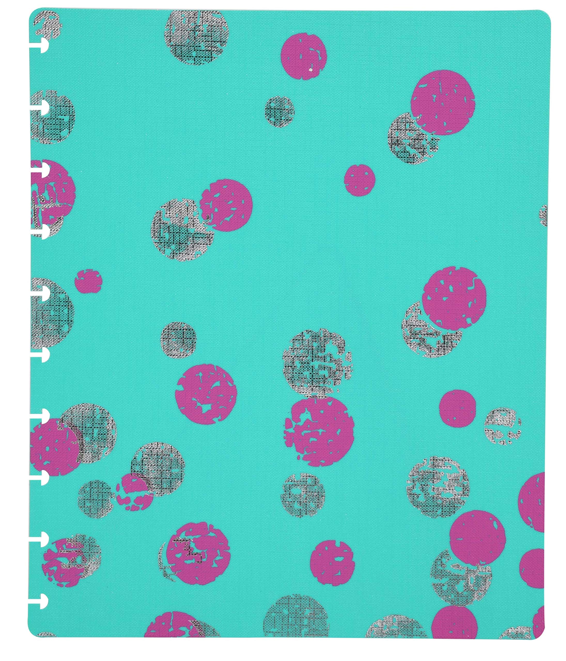 Talia Discbound Notebooks, Planner, Customizable, (Ybounce Taffy W/Aluminum Silver Discs, Midsize (7.5In X 9.75In))