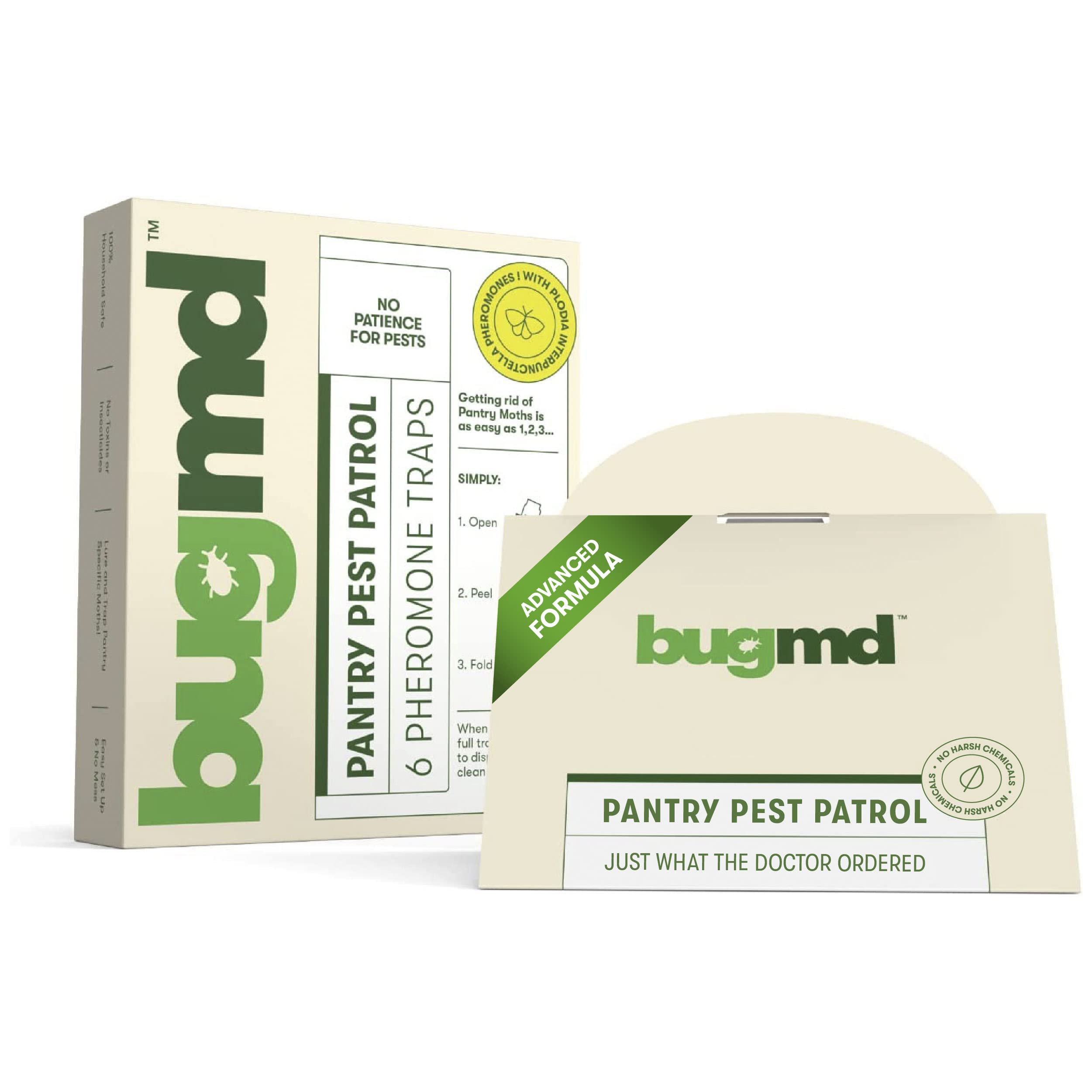 BugMD Pantry Pest Patrol (6 Count) - Moth Traps for Kitchen, Pantry Moth Trap, Bug Trap, Moth Traps for House Pantry, Get Rid of