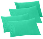 Elegant Comfort 4-Pack Solid Pillowcases 1500 Premium Hotel Quality Microfiber - Smooth Weave, Wrinkle And Fade Resistant, Easy Slip-On, 4-Piece Set, Standard/Queen Pillowcase, Paradise Teal