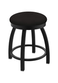 802 Misha 18 Swivel Vanity Stool with Black Wrinkle Finish and Canter Espresso Seat