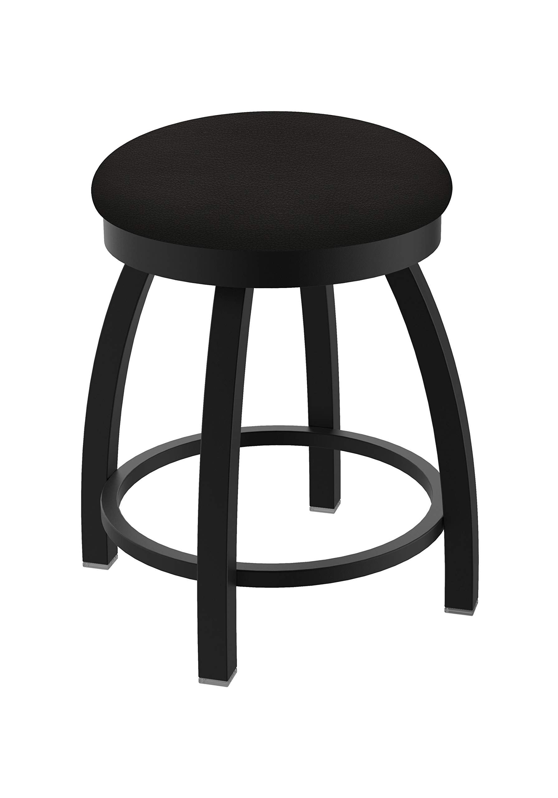 802 Misha 18 Swivel Vanity Stool with Black Wrinkle Finish and Canter Espresso Seat