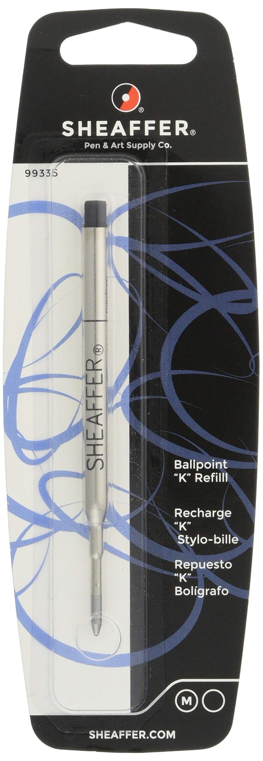 Sheaffer Ballpoint Refill K Style - Black Medium - Blister Card