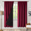 Bgment Burgundy Red Blackout Curtains For Bedroom 84 Inch Length, Rod Pocket 100% Blackout Curtains With Thermal Liner Decorate