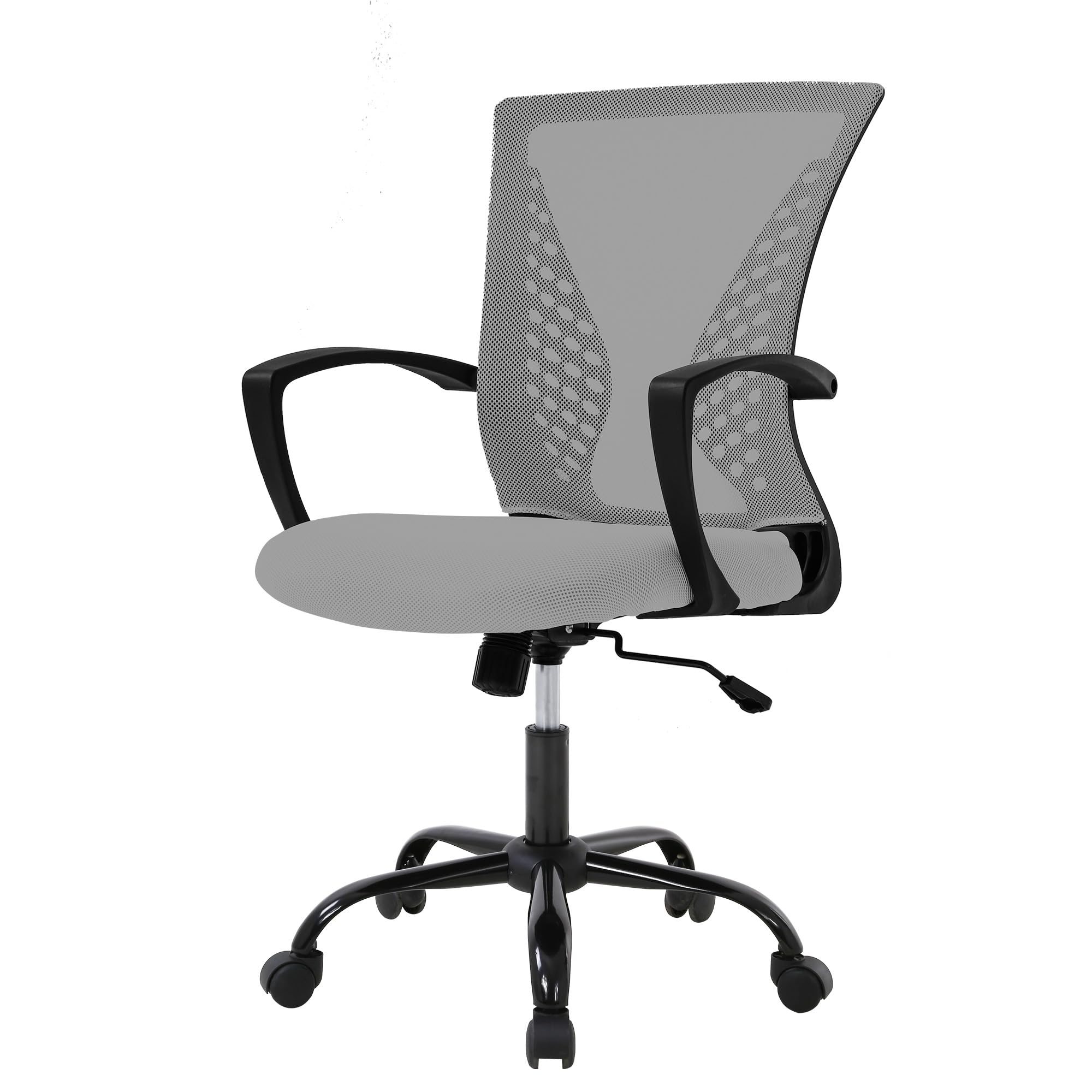 Home Office Chair Mid Back PC Swivel Lumbar Support Adjustable Desk Task Computer Ergonomic Comfortable Mesh Chair with Armrest 