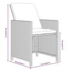 vidaXL Patio Dining Set 17 Piece with Cushions Garden Outdoor Terrace Balcony Dining Dinner Dinette Table and Chair Furniture Poly Rattan Black