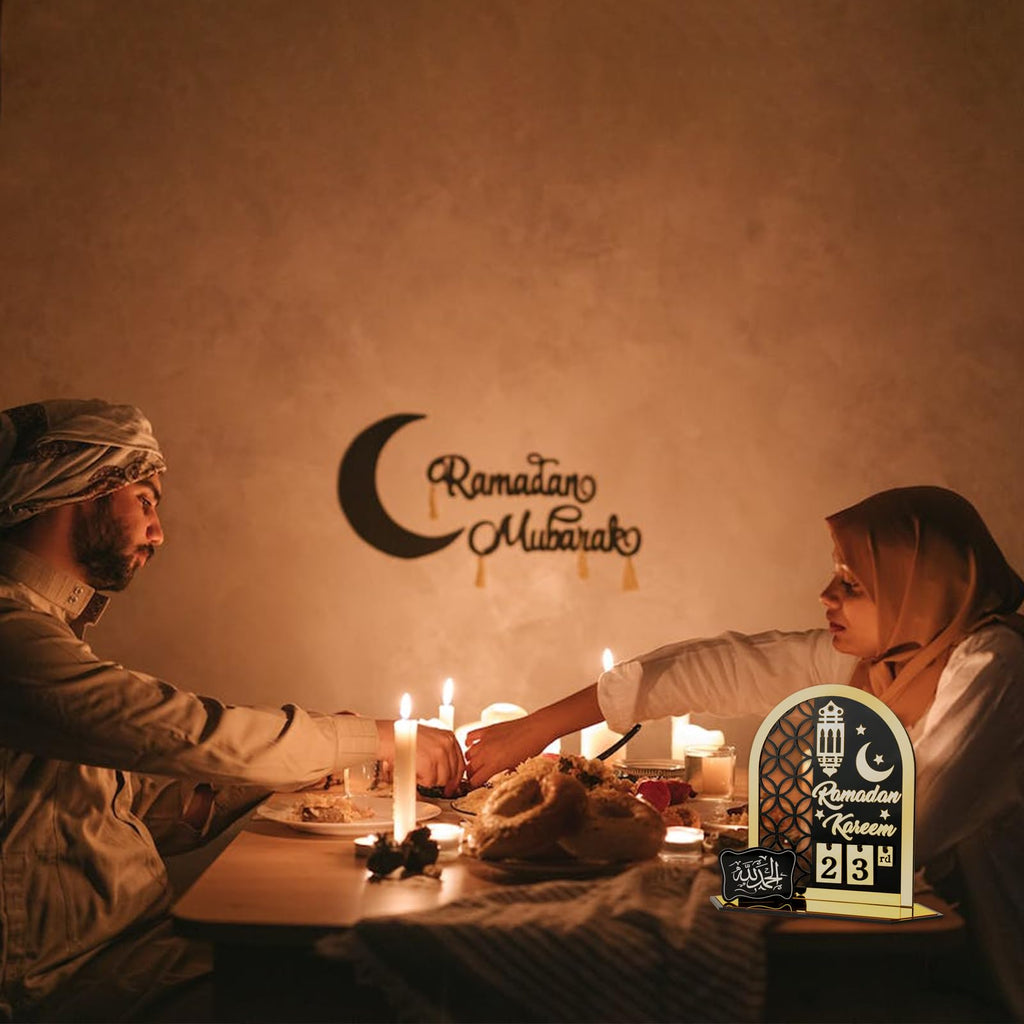 Ramadan Advent Countdown Calendar Acrylic: Ramadan Decorations For Home Eid Mubarak Table Decor, 30 Days Countdown Calendar 2024
