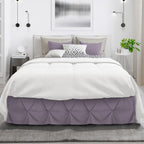 Nestl Grayish Purple Bed Skirt Cal King Size, Pinch Pleat Cal King Bed Skirt, 14' Inch Drop Cal King Bedskirt, Hotel Quality Bed Skirts, Microfiber Bedskirt For Cal King Bed, Grayish Purple Bed Skirt