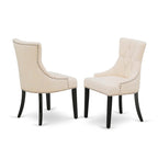 East West Furniture X697Fr102-5 5 Piece Kitchen Table Set For 4 Includes A Rectangle Dining Room Table With X-Legs And 4 Light Beige Linen Fabric Upholstered Chairs, 40X72 Inch, Multi-Color