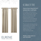 Elrene Home Fashions Colette Faux-Silk Blackout Window Curtain, 52 In X 108 In (1 Panel), Ivory