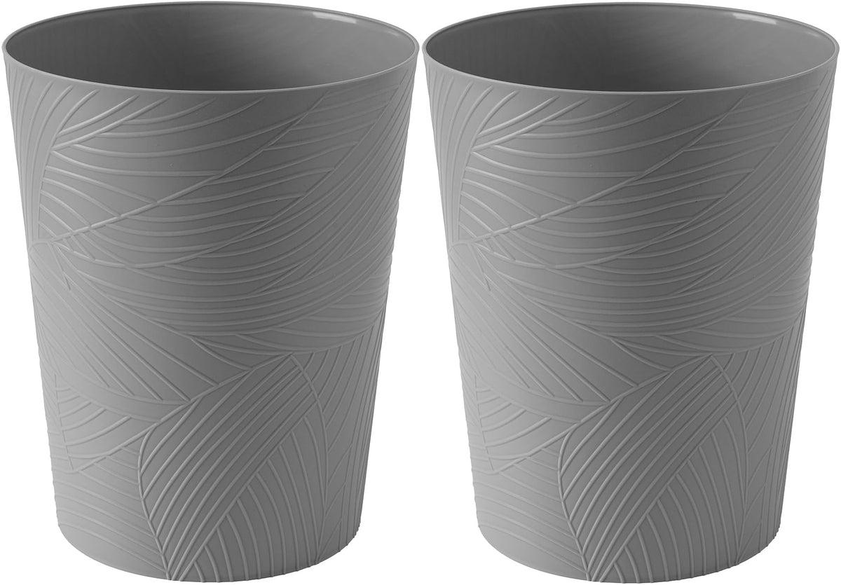 Freetex Small Trash Can, 1.8 Gallon Round Wastebasket with Leaf Pattern, Recycling Bin for Bathroom, Office, Dorm, Bedroom,Garba
