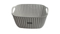 Zoov Multipurpose Flexible Storage Baskets |Fruit Vegetable Bathroom Stationary Home Basket with Handles (Grey)
