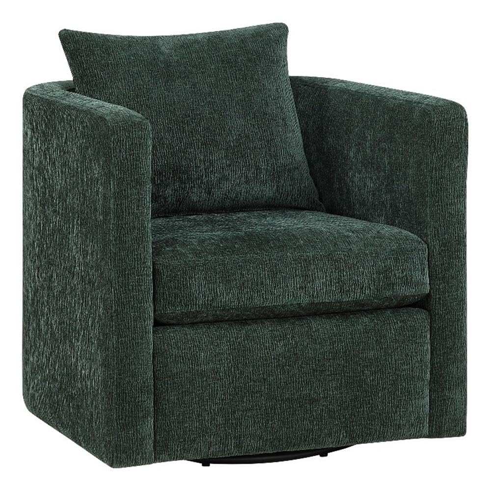 Comfort Pointe Sheldon Kelly Green Fabric Swivel Barrel Chair