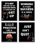 LNLAGBO Inspirational Basketball Wall Art Prints,Basketball Art Prints,Basketball Sports Canvas Posters for Sports Fans Boys Guy