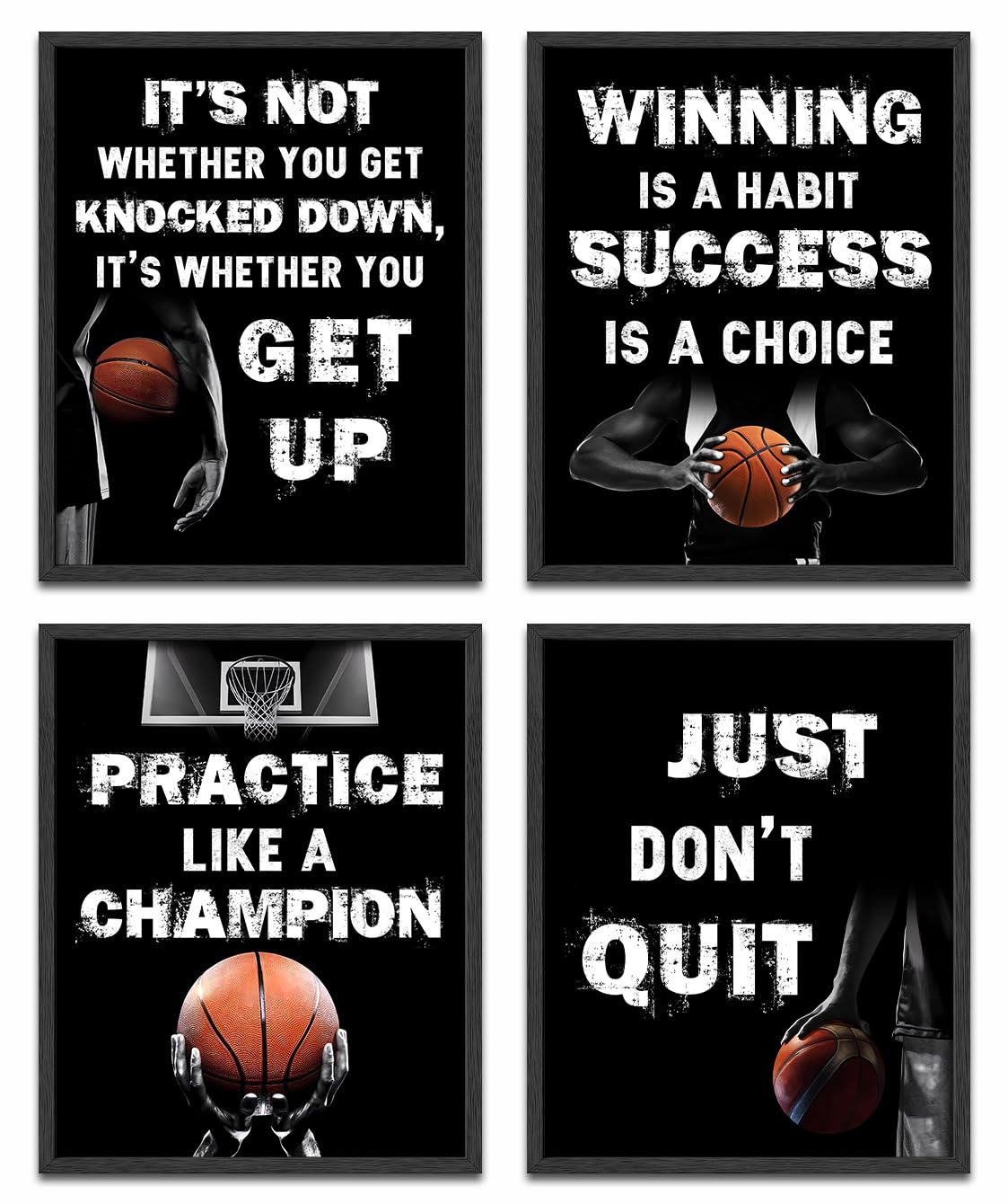LNLAGBO Inspirational Basketball Wall Art Prints,Basketball Art Prints,Basketball Sports Canvas Posters for Sports Fans Boys Guy