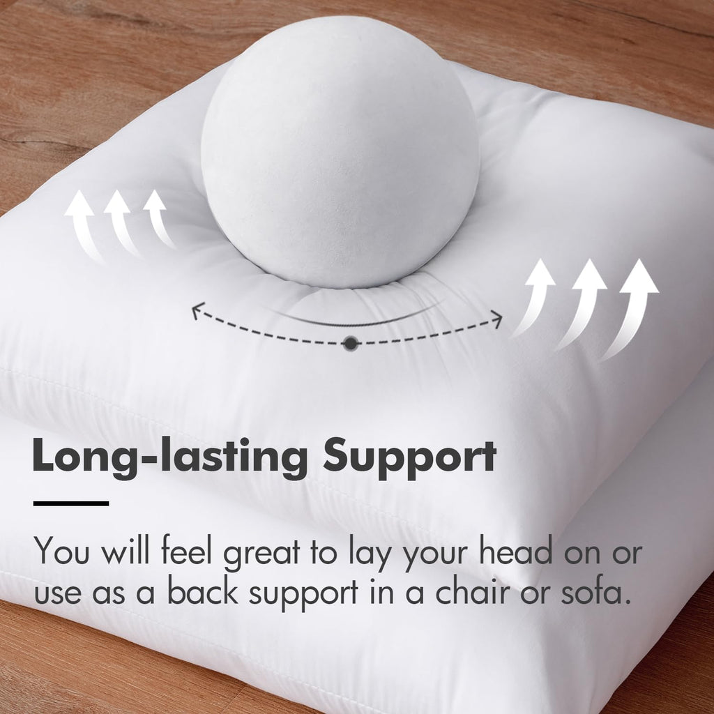 MIULEE Throw Pillow Insert 12x20 Inch Polyester White Decorative Cushion Stuffer for Couch Sofa Bed