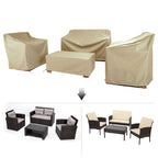 BANER GARDEN Patio Furniture Covers Set Beige 4 Piece Outdoor Conversation Set Waterproof