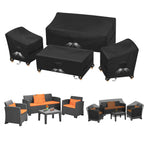Kovshuiwe Patio Furniture Covers,4-Piece Outdoor Veranda Patio Garden Furniture Covers Set Waterproof - Upgraded 420D Heavy Duty Oxford Fabric Rattan Furniture Cover For Chair Sofa(Black)