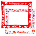 Double Sided Inflatable Valentines Day Photo Booth Frame, LMSHOWOWO Funny Valentines Photo Booth Props Selfie Props for Valentin
