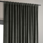 Hpd Half Price Drapes Signature Velvet Thermal Blackout Curtains For Living Room 120 Inch Long (1 Panel) Rod Pocket Insulated Blackout Curtains For Bedroom Window Curtains, 100W X 120L, Gunmetal Grey