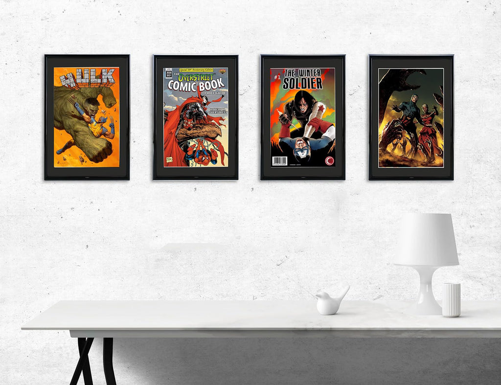 Memory Keeper Comic Book Frame, 8 Pack, Uv Protection,Black Mat, Fits Current Comics Up To 6 3/4'' X 10 1/4'', Wall Or Tabletop