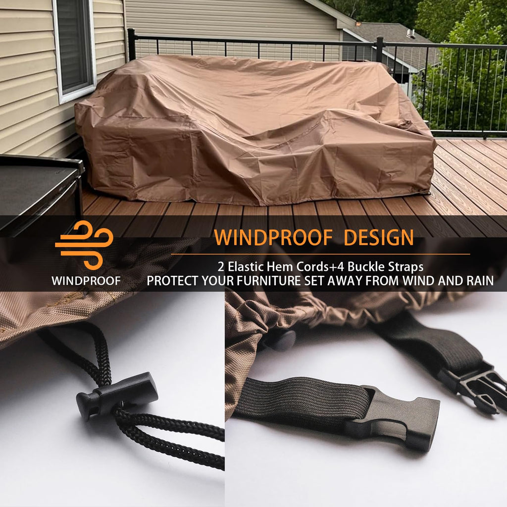 Ckcluu Patio Furniture Cover Waterproof Outdoor Furniture Covers Heavy Duty Outdoor Sectional Sofa Set Covers Outdoor Table And Chair Set Covers Water Resistant Large 126' L X 63' W X 28' H