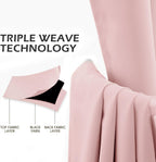 Mysky Home Pink Curtains For Living Room, 95 Inch Long Grommet Room Darkening Curtain For Kids Bedroom, Amazing Triple Weave Thermal Insulated Curtain Light Blocking, 1 Curtain Panel, 52 X 95 Inch