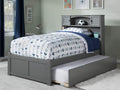 AFI Newport Full Size Platform Bed with Footboard & Twin Trundle in Grey
