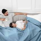 Phf 100% Cotton Waffle Weave Blanket Oversized King Size 120'X 120'- Lightweight Washed Soft Breathable Huge Blanket- Extra Large Big Blanket For Couch Bed Sofa- Aesthetic Home Decoration - Dusty Blue