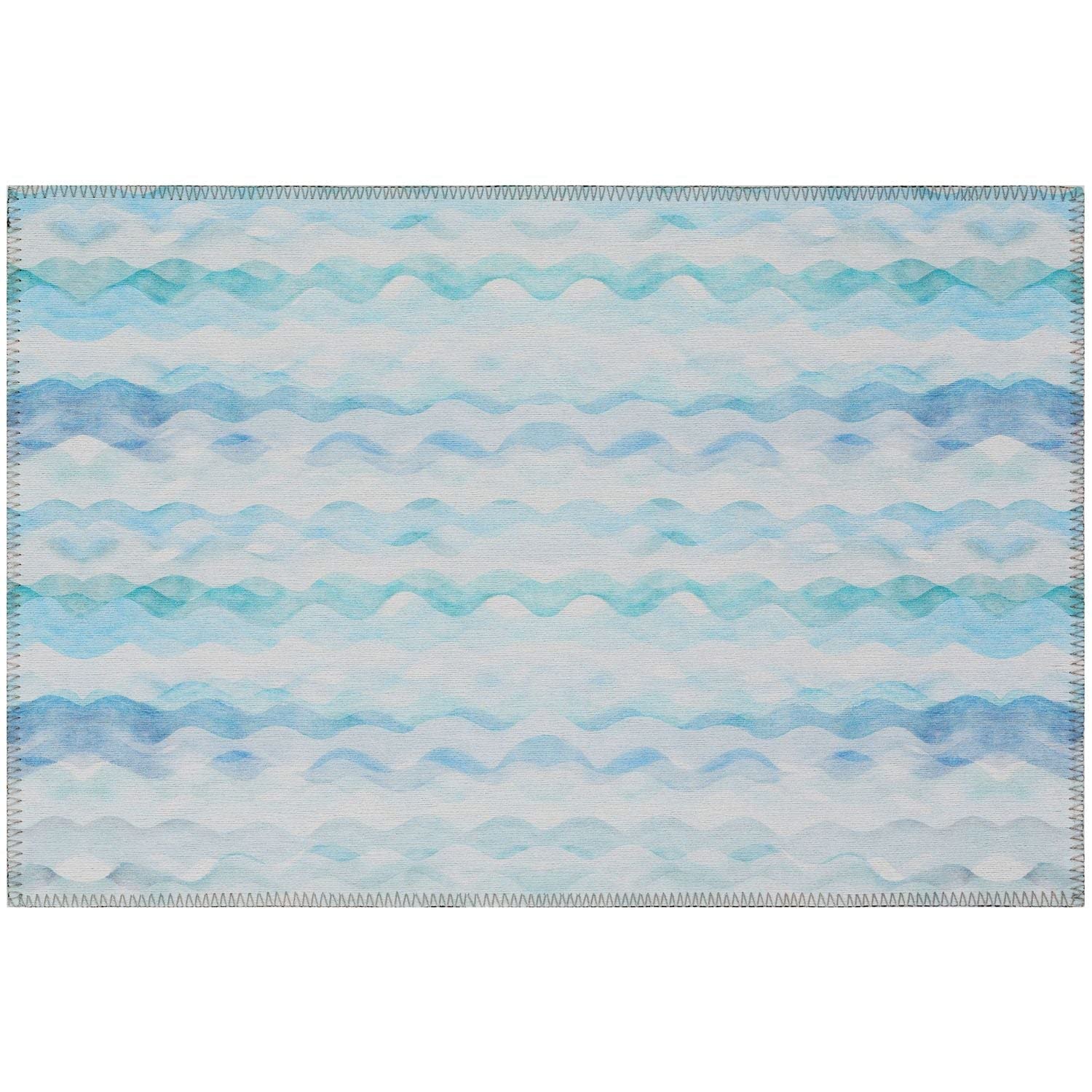 Seabreeze Sz16 Blue Coastal Rug Rectangle 3' X 5'