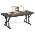 LITTLE TREE 70.8-Inch Large Executive Desk, Extra Long Computer Office Desk Workstation, Modern Simple Style Laptop Table, Sturd