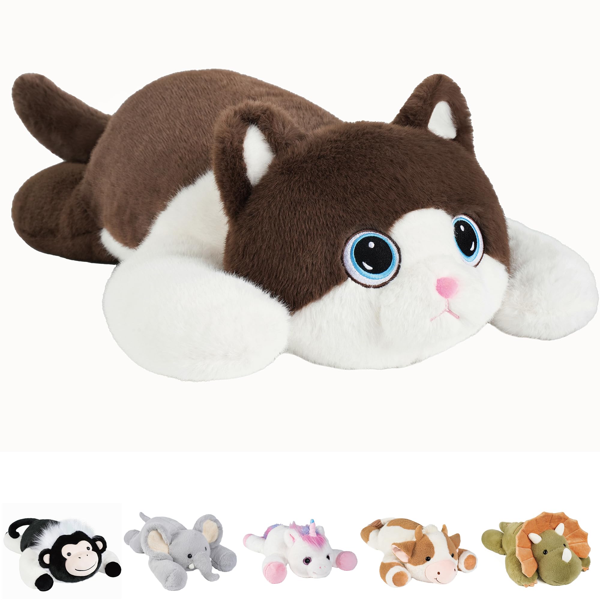 GILFWM Weighted Stuffed Animals Cat - 25  Big Toy Pillow Plushie Gifts for Kids Boys Girls & Adults, 5 lbs Ultra-Soft Washable P