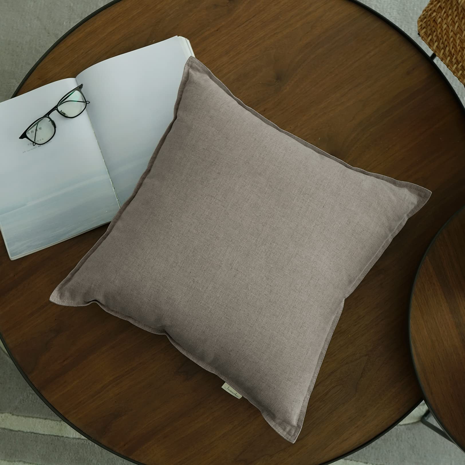 Jeanerlor 20''X20'' Pillowcase Green Cousion Cover Decor Cotton Linen With Unique Design To Embellish Garden/Office/Chair/Bed/Co