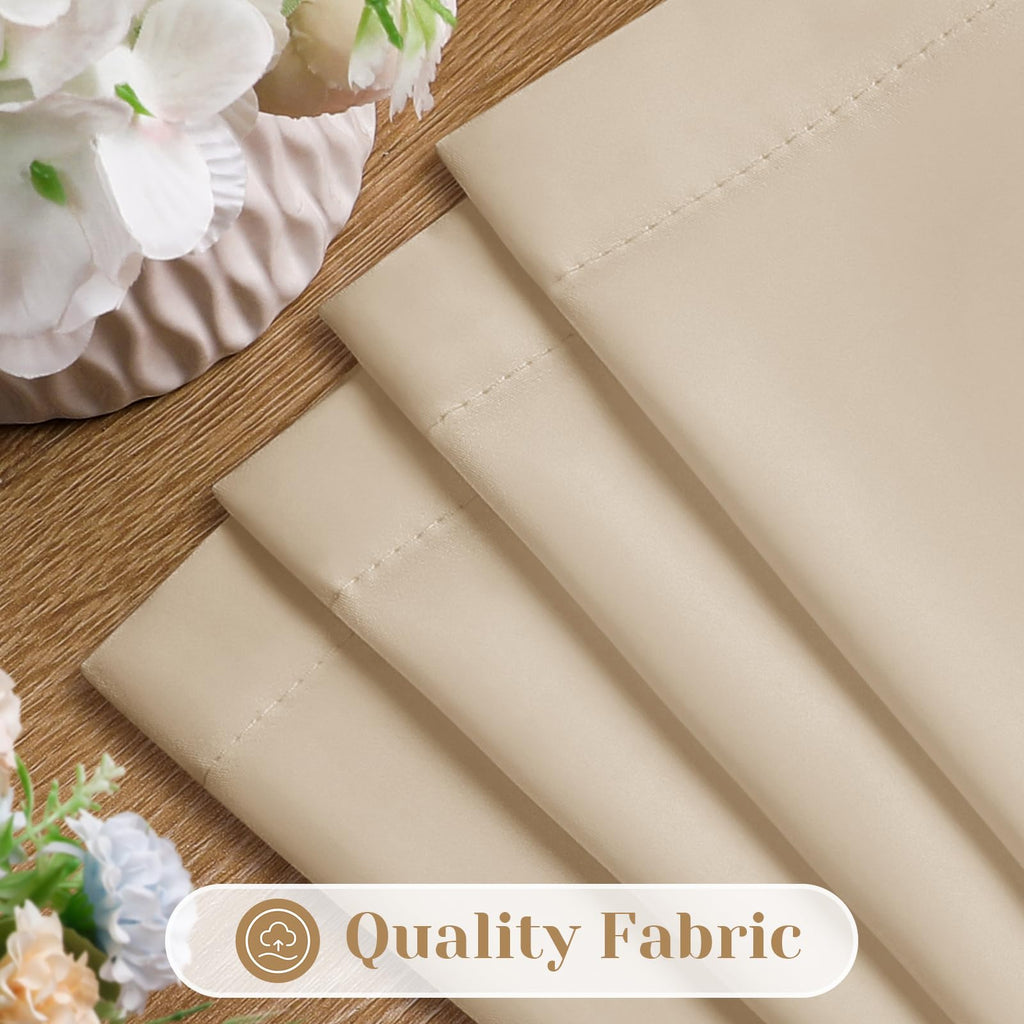 Homeideas Non-See-Through Beige Privacy Sheer Kitchen Curtains 30 X 24 Inches Long 2 Panels Taupe Sheer Curtains Light Filtering Bathroom Window Curtains Drapes For Bedroom Living Room
