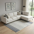 8 X 10 Dark Gray And White Geometric Distressed Washable Area Rug