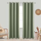 Koufall Dark Sage Green Blackout Curtains For Bedroom 84 Inch Length 2 Panels Set,Thermal Insulated Black Out Drapery Grommet Room Darkening Window Curtain Drapes For Living Room,52X84 Inches Long