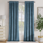 Lazzzy Blue Velvet Curtains Room Darkening Curtains 120 Inch Long Window Drapes For Bedroom Living Room Luxury Window Treatment 2 Panels Rod Pocket, W42 X L120
