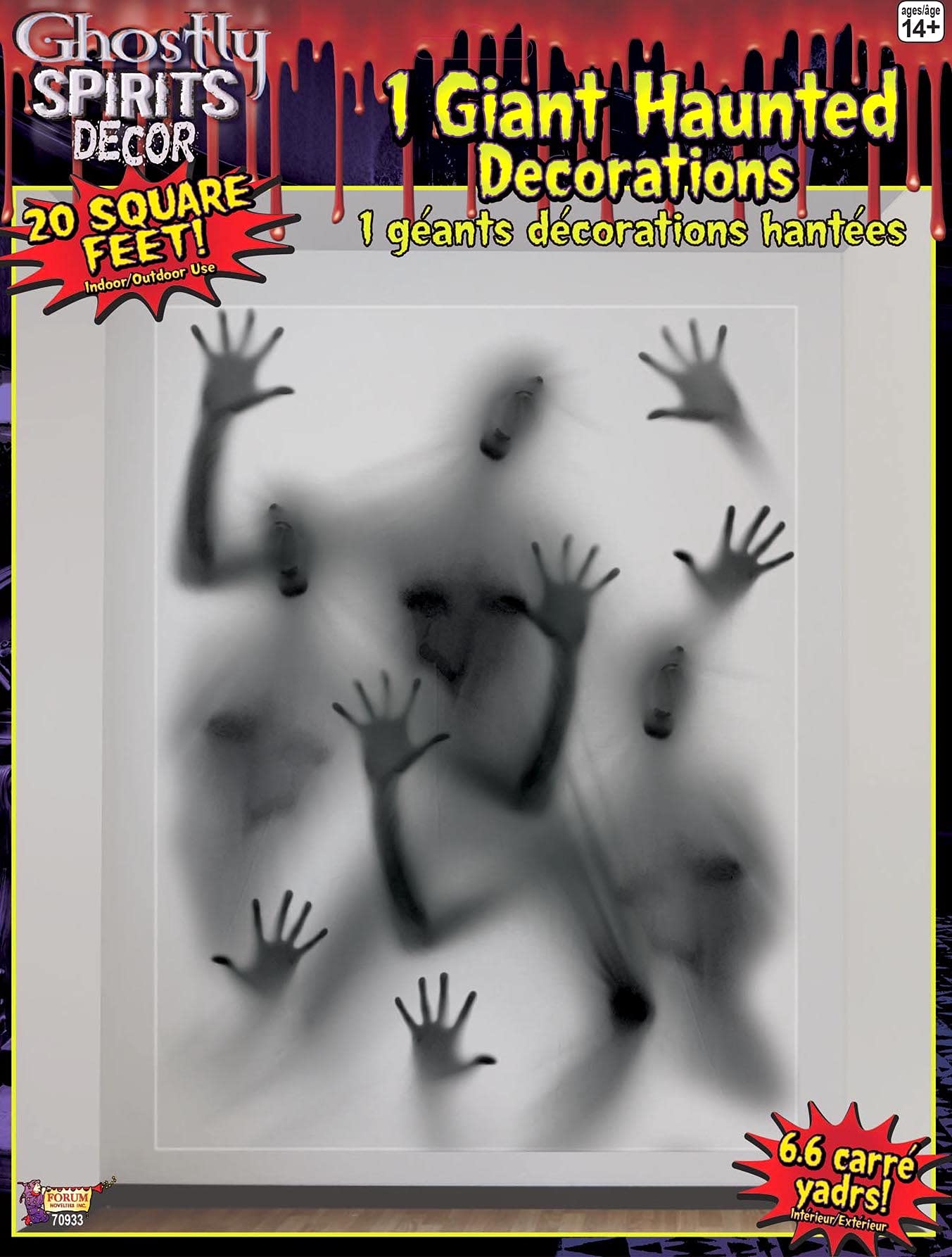 Forum Novelties Ghostly Spirits 5-Foot Indoor/Outdoor Spirits Wall Decoration