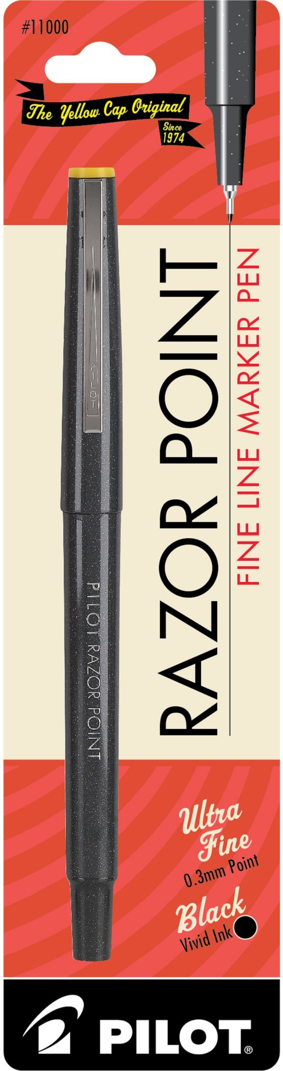 Sls Arts Pil11000 Razor Point Marker Ex.Fine Blk Bsw 10Pp