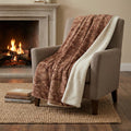 50 X 70 Burgundy And Brown Damask Polyester Woven Plush Throw Blanket