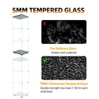Beauty4U One-Door Glass Display Cabinet, Black Curio Cabinets For Living Room, Bedroom, Office, Collection Display, Quick Installation In 30 Mins, 3 Shelves Black Floor Standing Glass Bookshelf