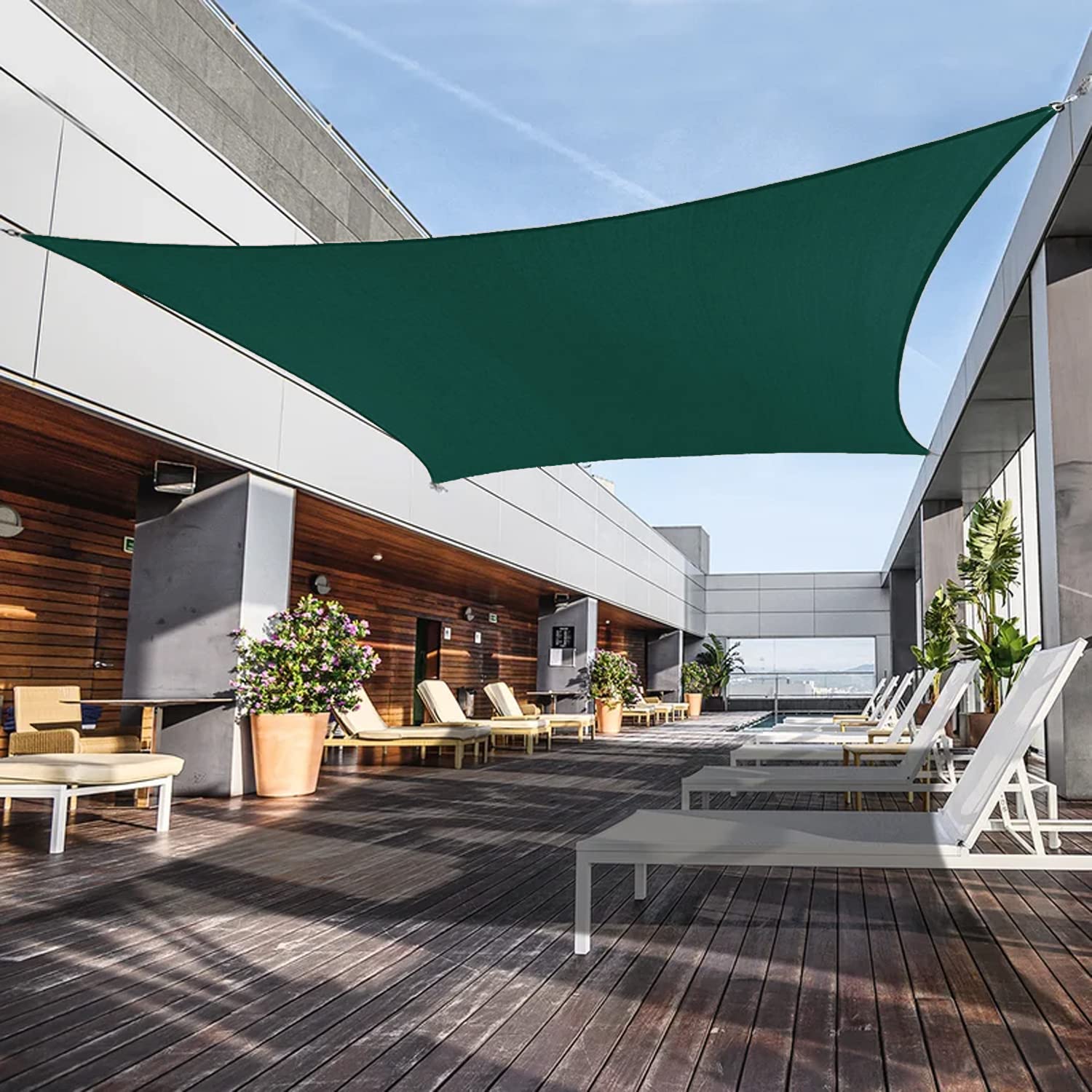 Awnpro 3' X 3' Shade Sails 180Gsm Rectangular Shade Sails Sun Rays Blocking Patio Garden Outdoor Facilities Green