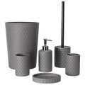 zccz Bathroom Accessory Set, 6 Piece Grey Bathroom Accessories Set with Trash Can, Toothbrush Holder, Toothbrush Cup, Soap Dispe