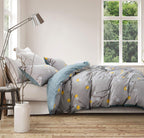 Sleepbella Duvet Cover Set 600 Thread Count Cotton Bedding Set (Twin, Grey Branch)
