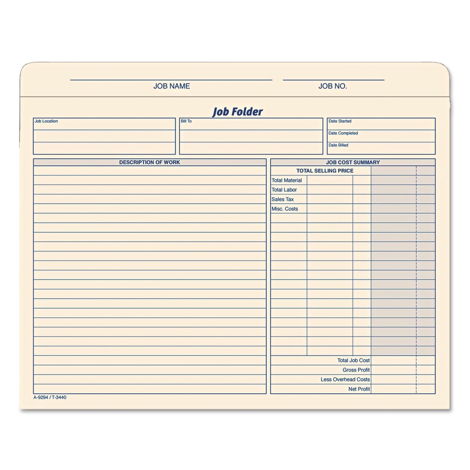 Tops - Top3440 - Jacket Style Job Folders