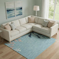 8 X 9 Aqua And Blue Coral Area Rug