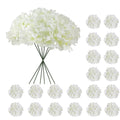 Cherica 20 Pcs White Hydrangea Artificial Flowers Bulk, Faux Hydrangea Flowers Heads, Artificial Fake Silk Hydrangea Flowers wit